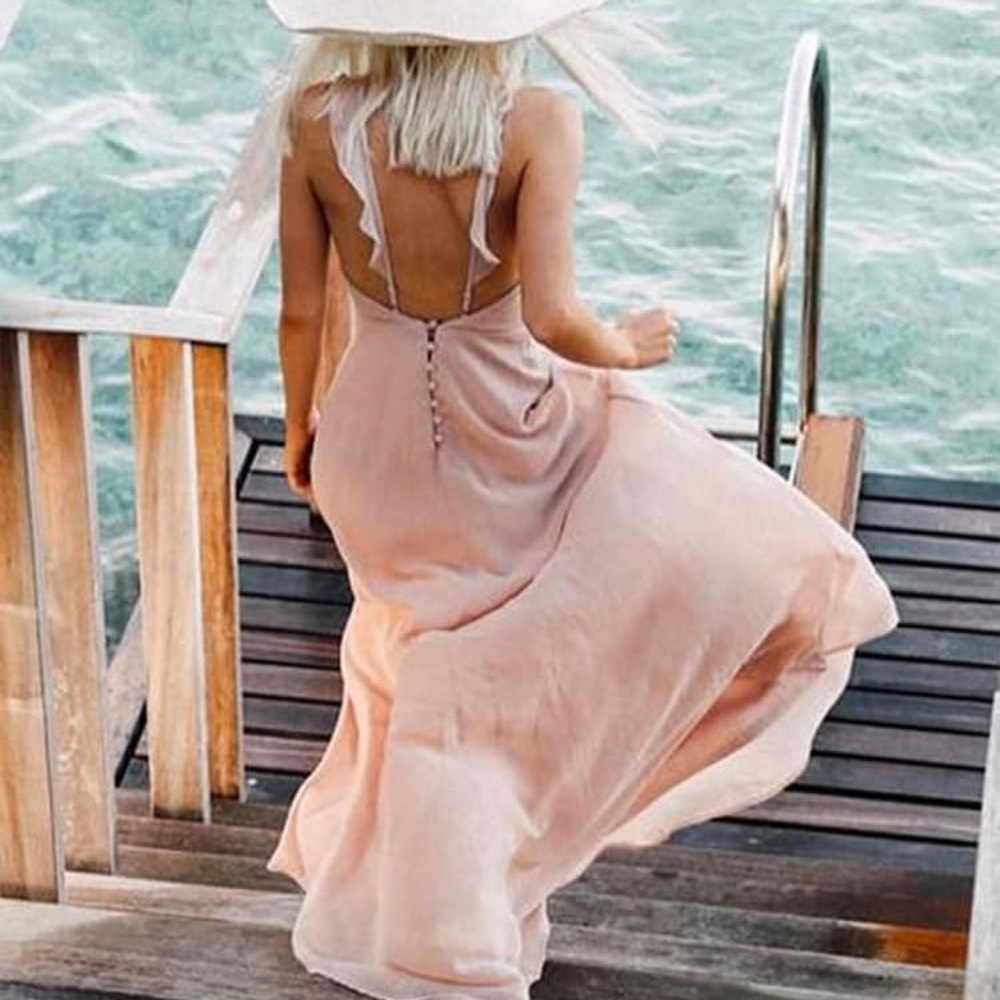 METEORIC RISE BLUSH MAXI DRESS